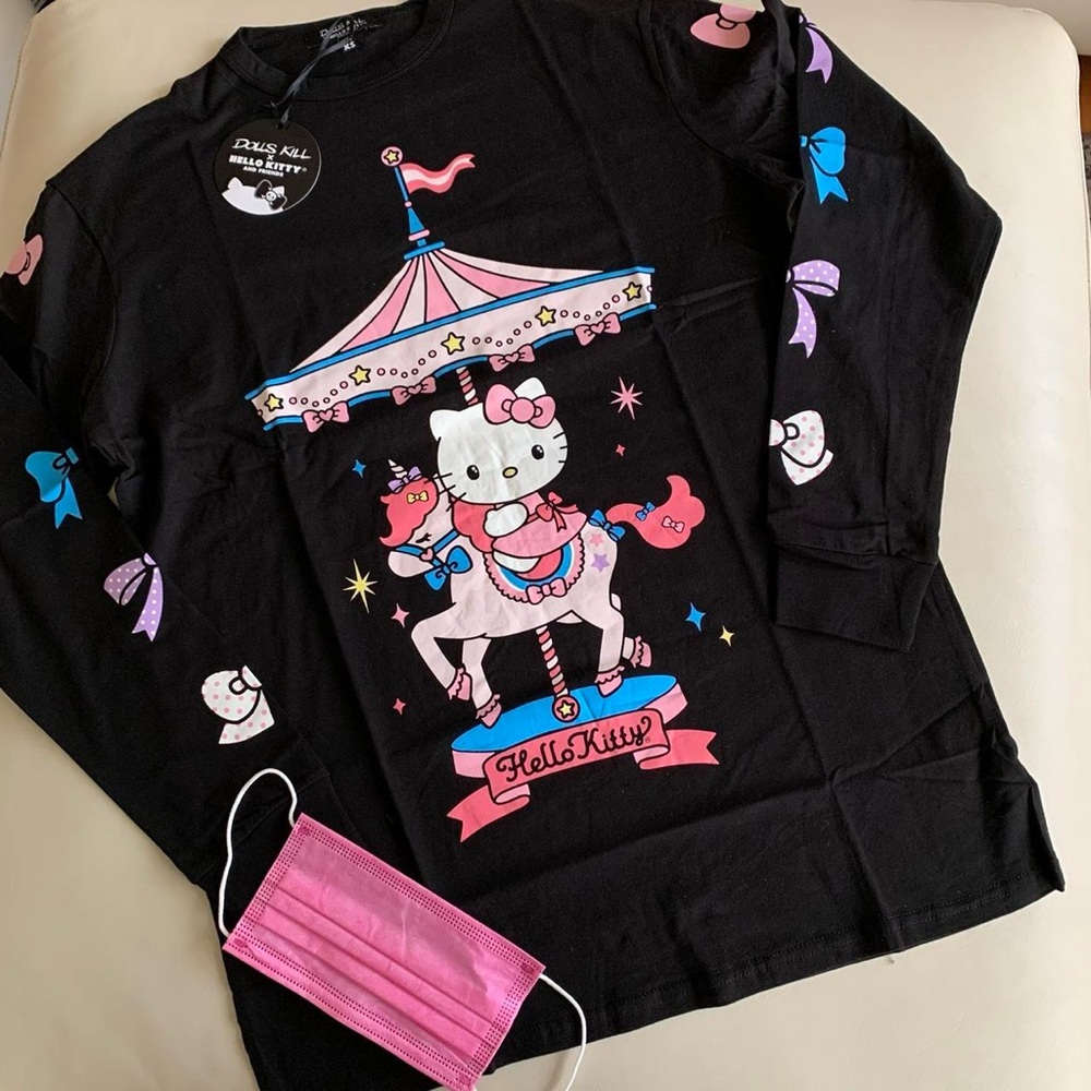New Hello Kitty x Dolls Kill Oversized Long Sleeve T-shirt